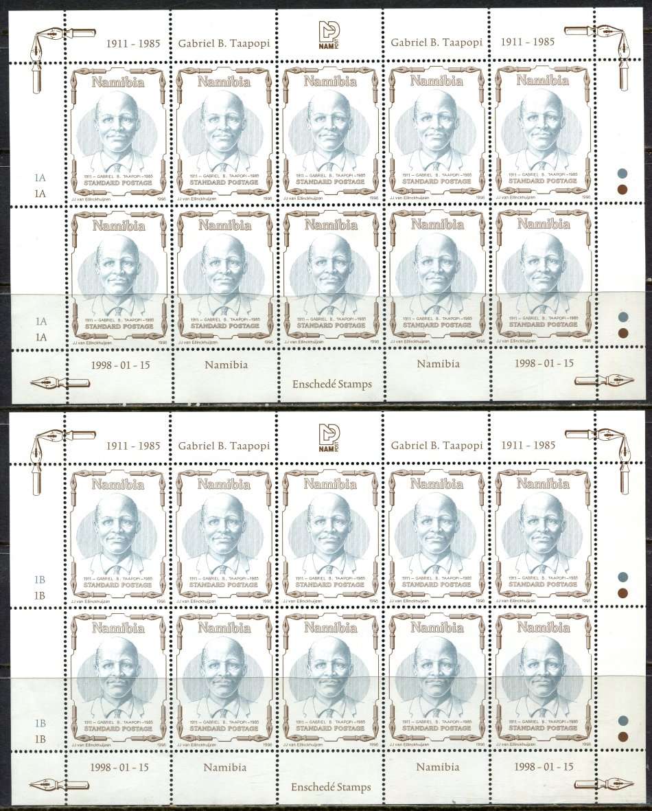 Namibia - Set of 2 Full Sheets of 10 (1A and 1B) - 1998 - MNH