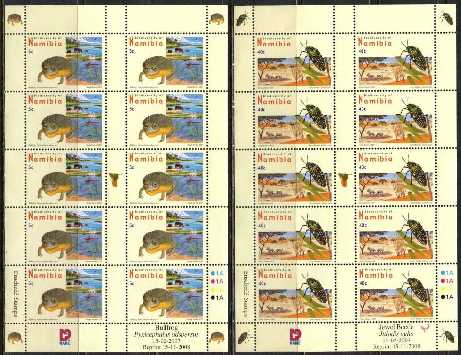 Namibia - Fauna and Flora 7 Full Sheets of 10 - 2007 - MNH