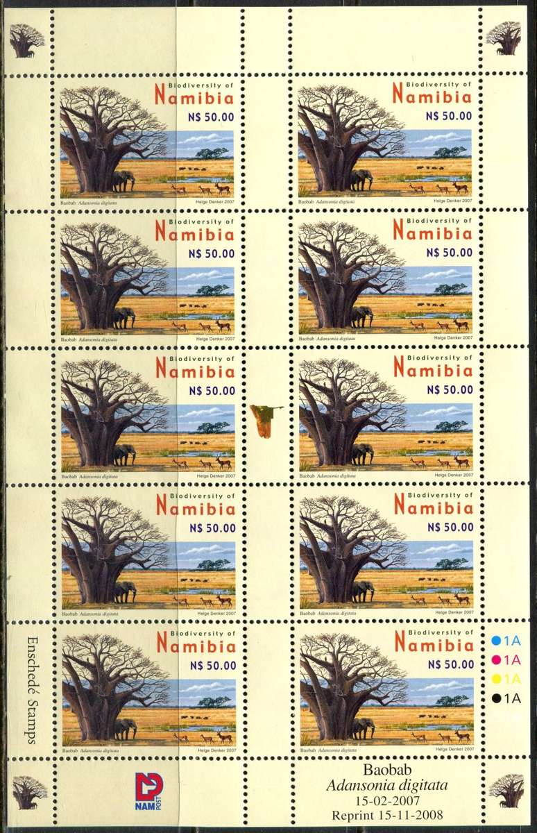 Namibia - Fauna and Flora 7 Full Sheets of 10 - 2007 - MNH