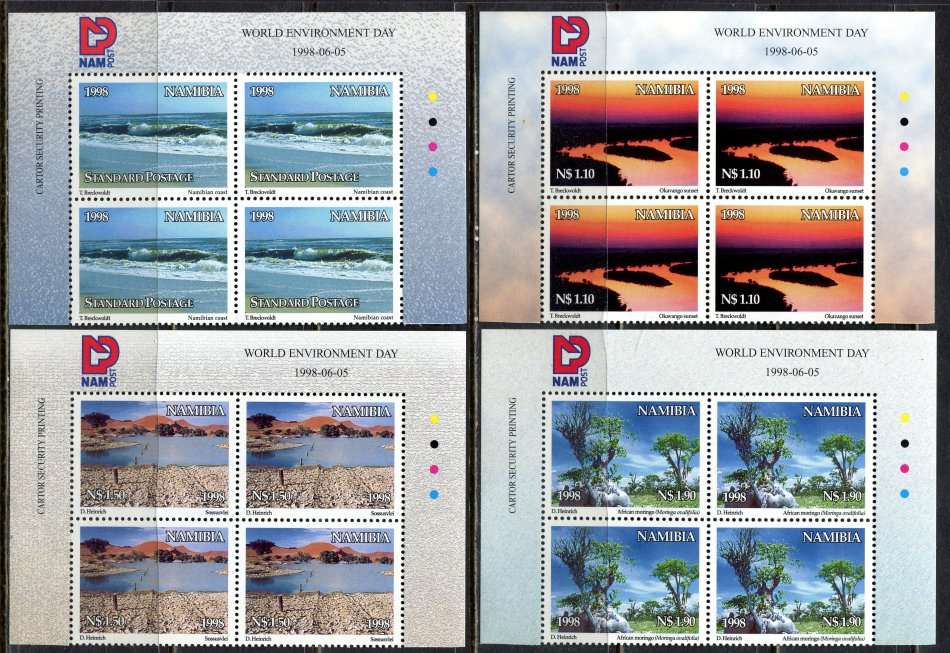 Namibia - Set of 4 Control Blocks of 4 With Imperforate Margins - 1998
