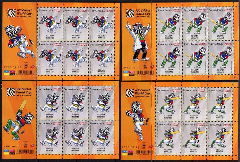 RSA - Set of 6 Full Sheets - 2002 - MNH