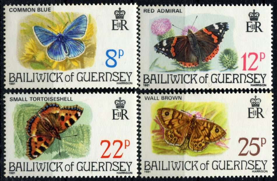 Guernsey - Butterflies - 1981 - MNH