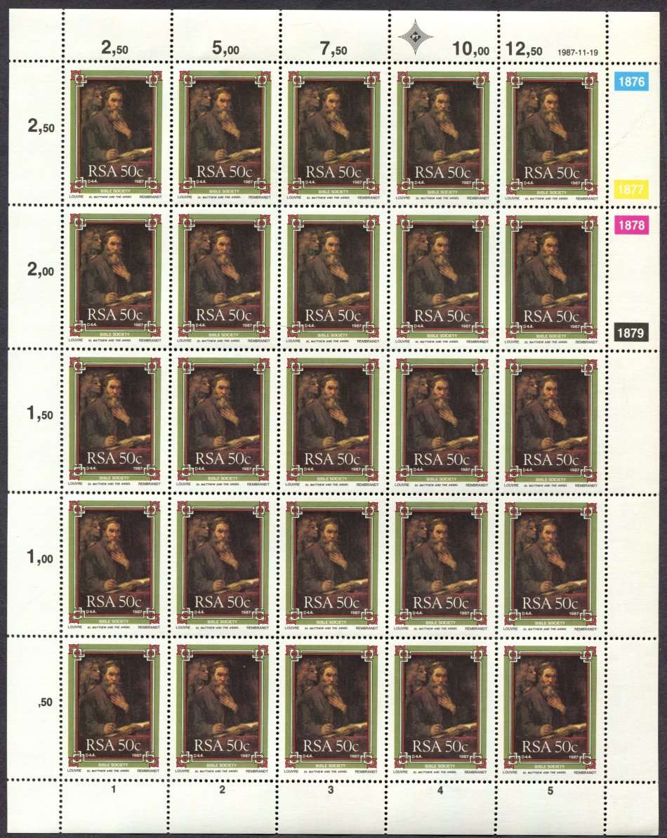 RSA - 2 Full Sheets - 1987 - MNH