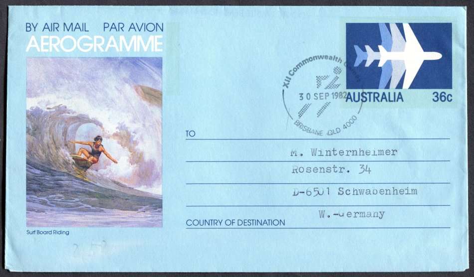 Australia - Sport - Aerogram