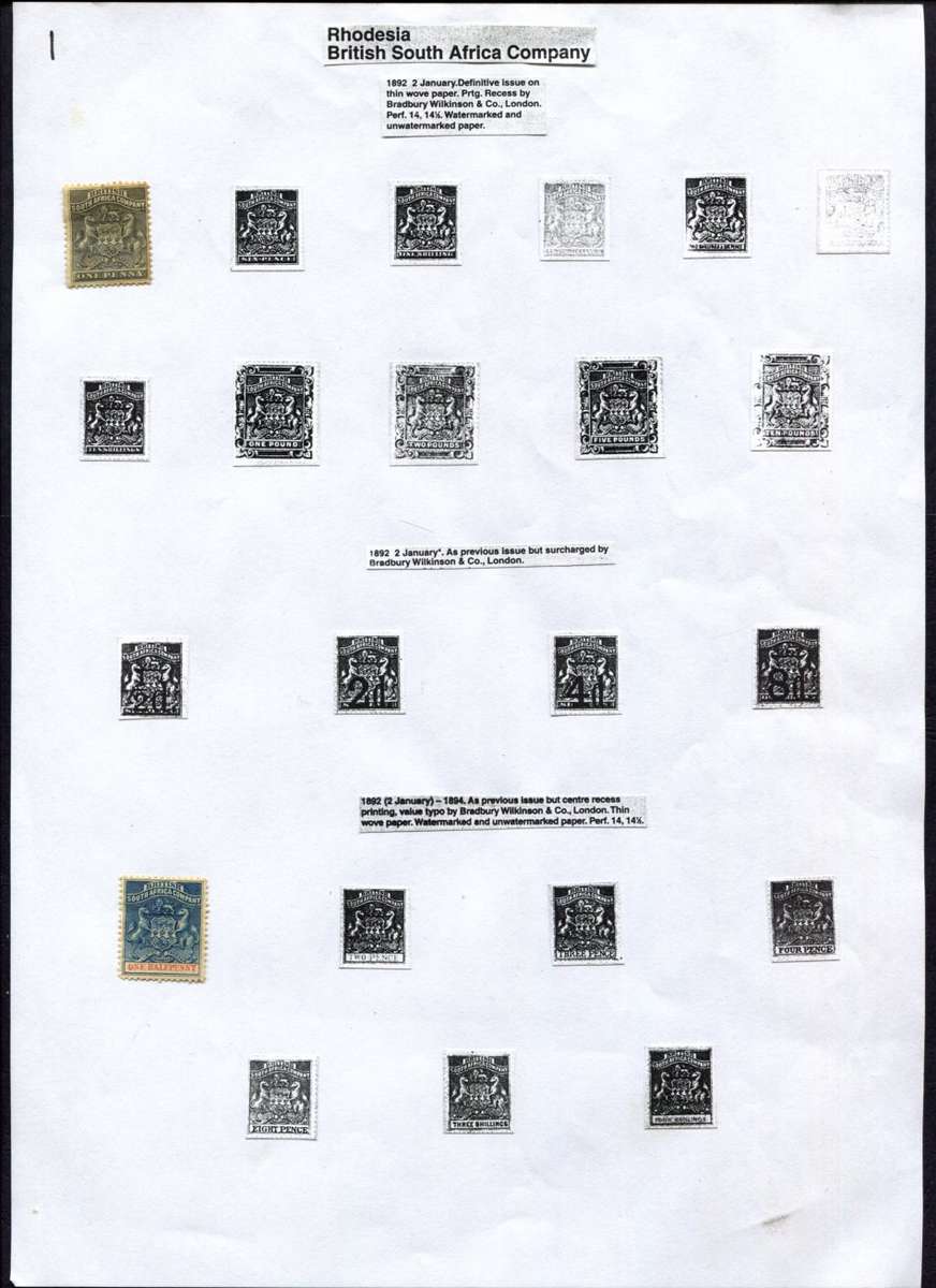 BSAC - 2 Stamps Mounted (Hinged) on Old Album Page
