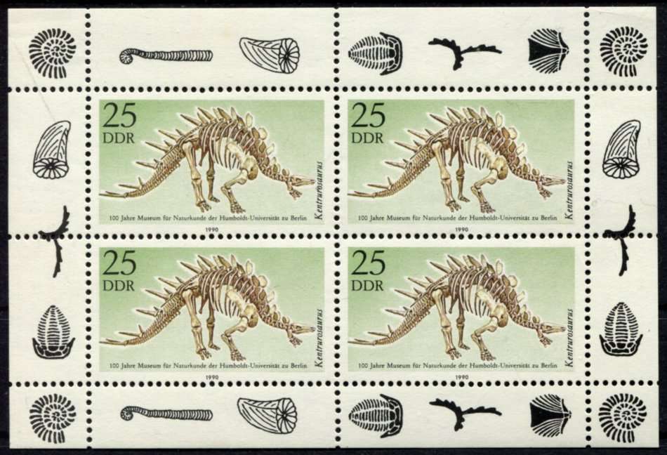 Germany/DDR - Dinosaur - Miniature Sheet - 1990 - MNH