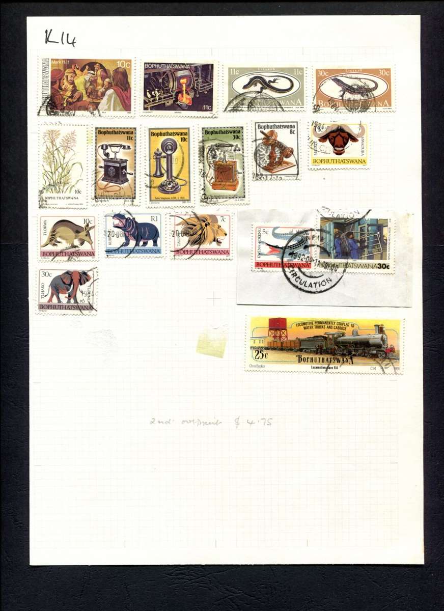Bophuthatswana - 17 Stamps Mounted (Hinged) On Album Page