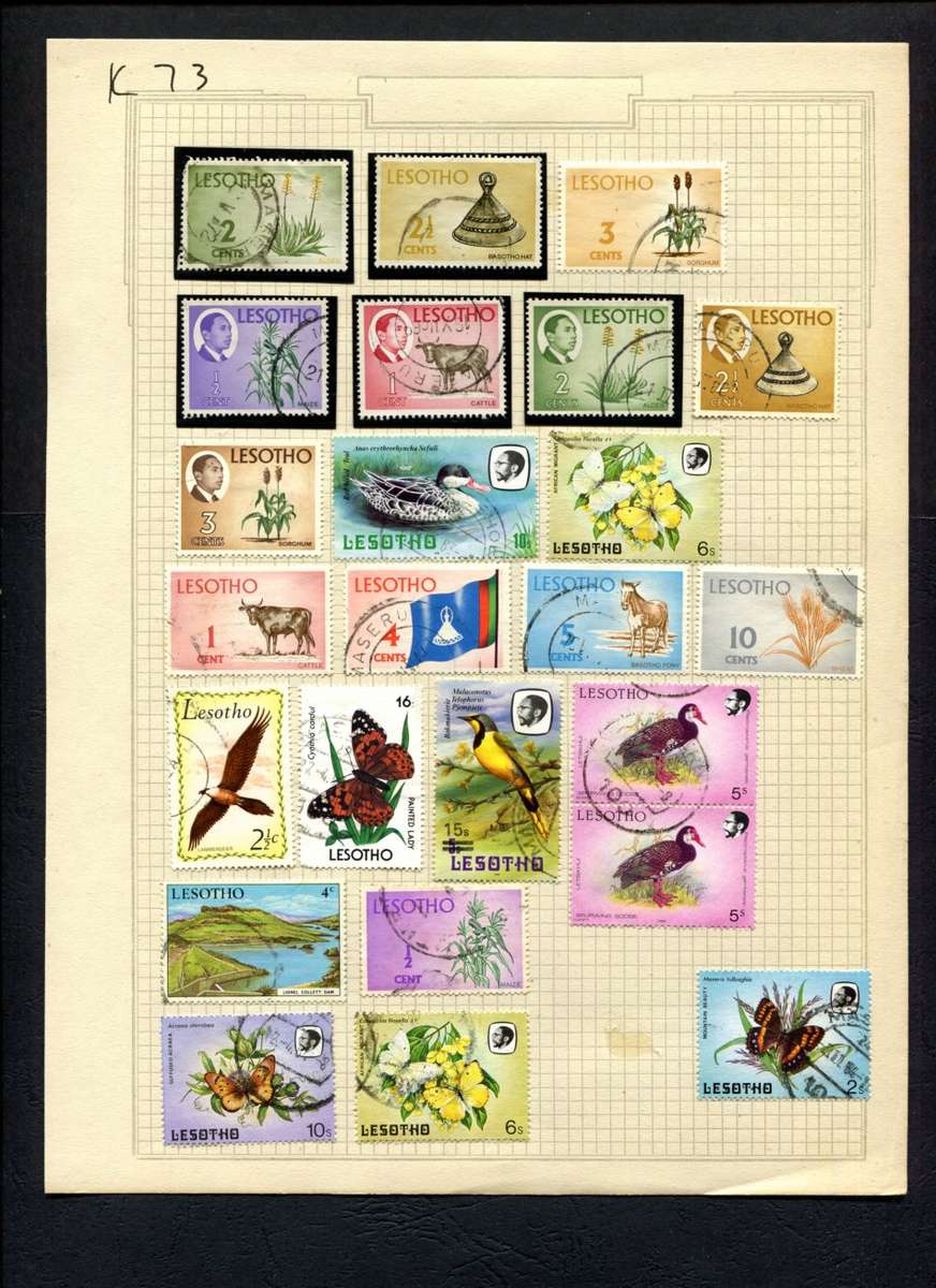 Lesotho - 24 Stamps Mounted (Hinged) On Album Page