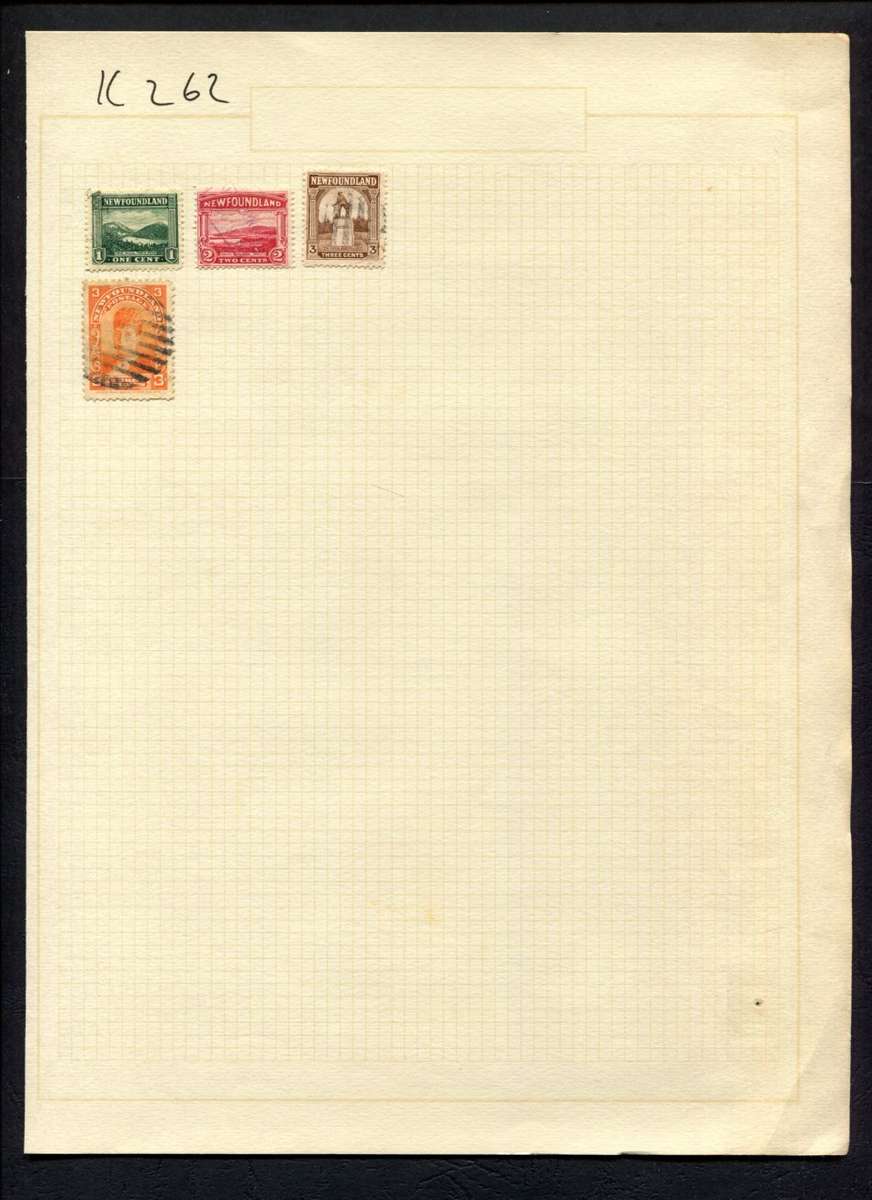 Newfoundland - 4 Stamps Mounted (Hinged) On Album Page