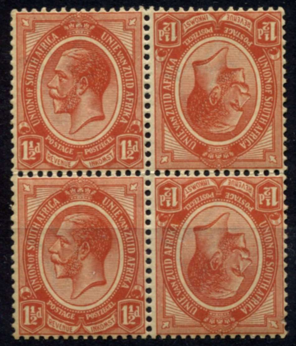 Union of SA - Tete-beche Block of 4 - 1913 - MNH