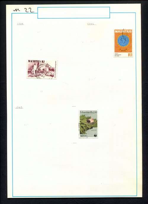 Mauritius - 3 Stamps Mounted (Hinged) on Old Album Page