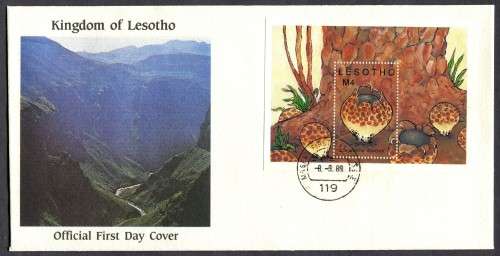 Lesotho - 1 X Miniature Sheet FDC - 1989