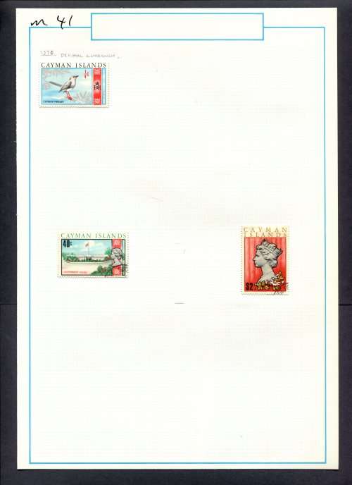 Cayman Islands - 3 Stamps Mounted (Hinged) on Old Album Page