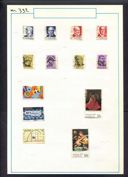 Australia - 13 Stamps Mounted (Hinged) On Old Album Page