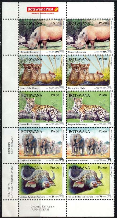 Botswana - Animals - Block of 10 - 2018 - MNH