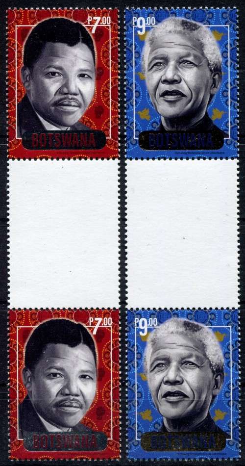 Botswana - Mandela - Set of 2 - Gutter Pairs - 2021 - MNH