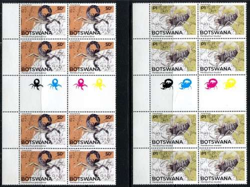 Botswana - Scorpians - Set of 6 Control/Gutter Blocks of 8 - 2020 - MNH