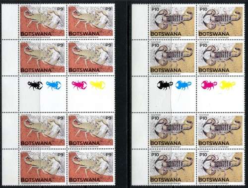 Botswana - Scorpians - Set of 6 Control/Gutter Blocks of 8 - 2020 - MNH