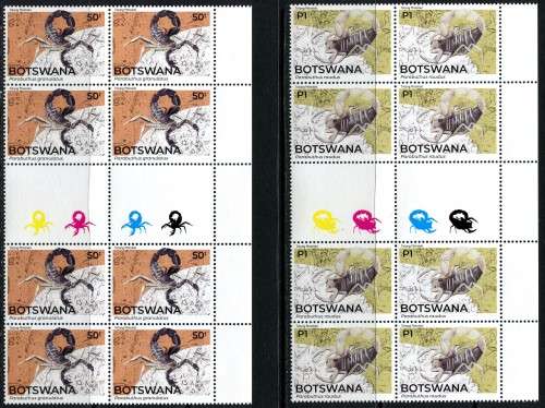 Botswana - Scorpians - Set of 6 Control/Gutter Blocks of 8 - 2020 - MNH