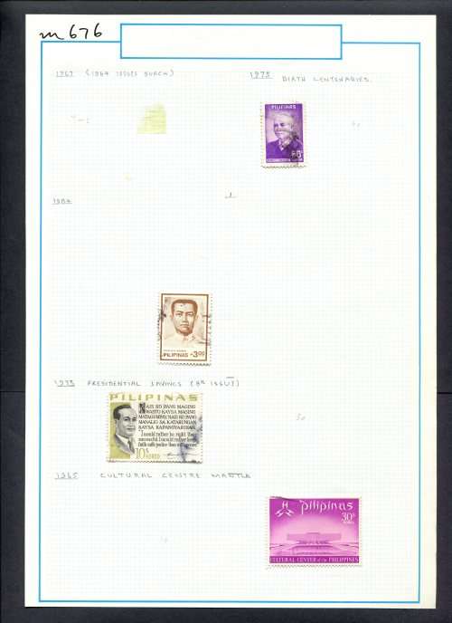 Philippines - 4 Stamps Mounted (Hinged) On Old Album Page