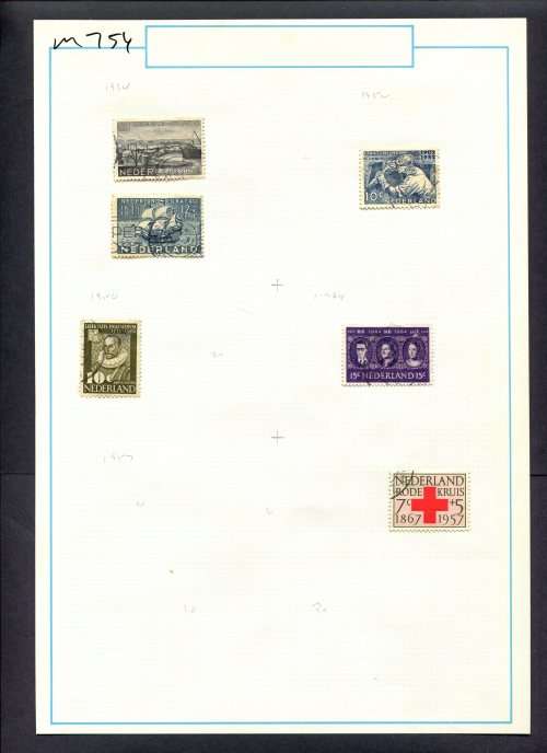 Netherlands - 6 Stamps Mounted (Hinged) On Old Album Page