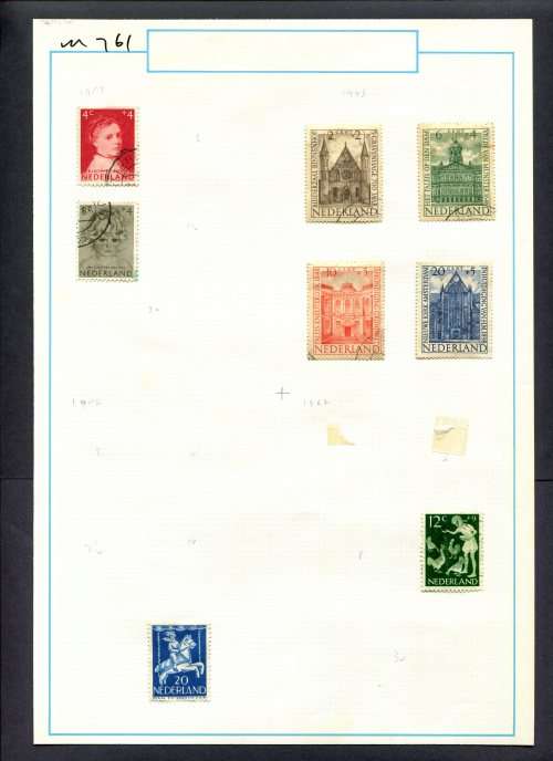 Netherlands - 8 Stamps Mounted (Hinged) On Old Album Page