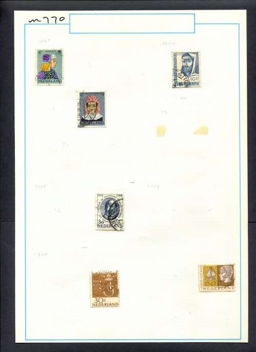 Netherlands - 6 Stamps Mounted (Hinged) On Old Album Page