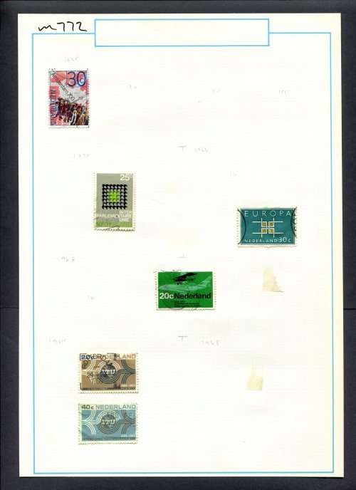 Netherlands - 6 Stamps Mounted (Hinged) On Old Album Page