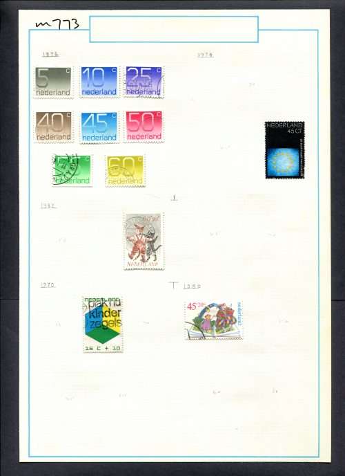 Netherlands - 12 Stamps Mounted (Hinged) On Old Album Page