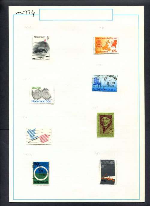 Netherlands - 8 Stamps Mounted (Hinged) On Old Album Page