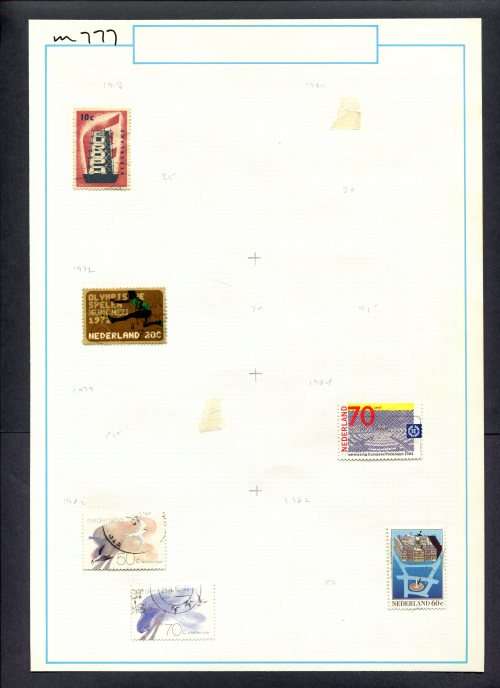 Netherlands - 6 Stamps Mounted (Hinged) On Old Album Page