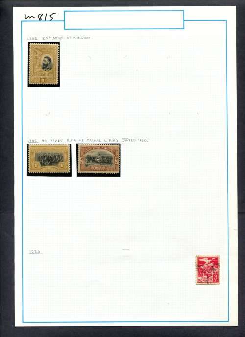 Romania - 4 Stamps Mounted (Hinged) On Old Album Page