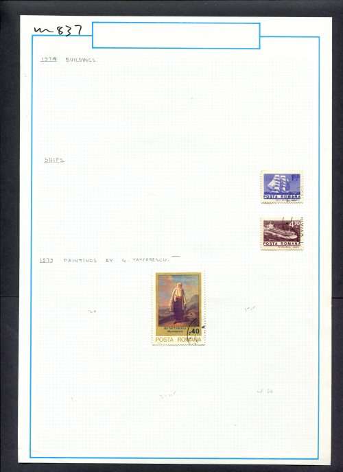 Romania - 3 Stamps Mounted (Hinged) On Old Album Page