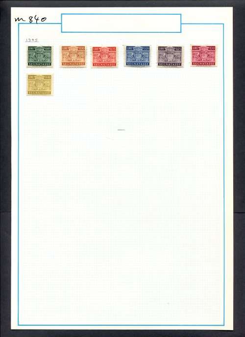 San Marino - 7 Stamps Mounted (Hinged) On Old Album Page