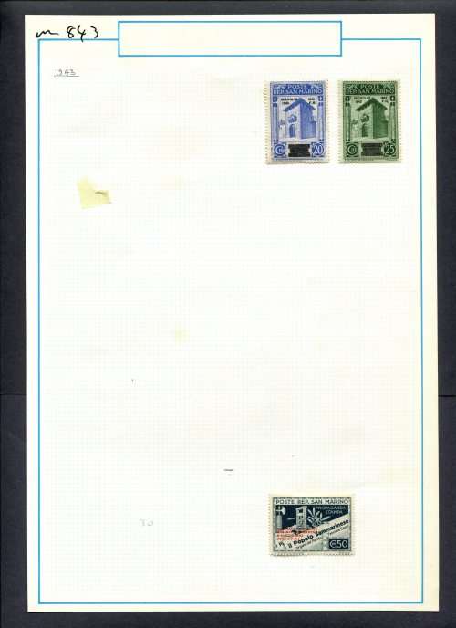 San Marino - 3 Stamps Mounted (Hinged) On Old Album Page