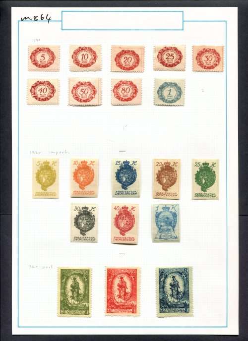 Liechtenstein - 20 Stamps Mounted (Hinged) On Old Album Page