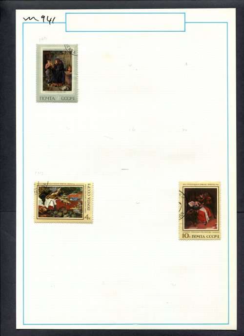 Russia - 3 Stamps Mounted (Hinged) On Old Album Page