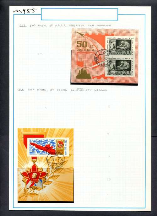 Russia - 2 Miniature Sheets Mounted (Hinged) On Old Album Page