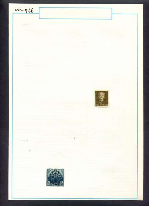 Netherlands Antilles - 2 Stamps Mounted (Hinged) On Old Album Page