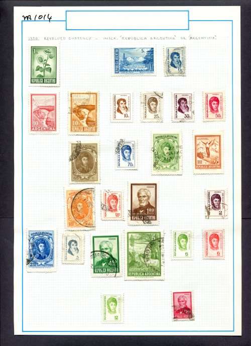 Argentina - 25 Stamps Mounted On Old Album Page