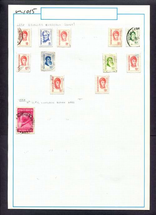 Argentina - 12 Stamps Mounted On Old Album Page