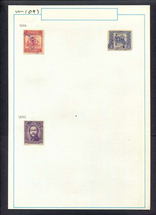 Paraguay - 3 Stamps Mounted (Hinged) On Old Album Page