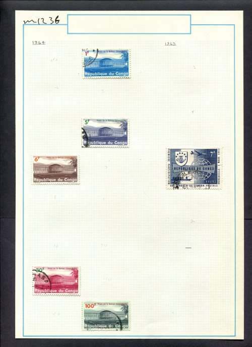 Congo - 6 Stamps Mounted On Old Album Page