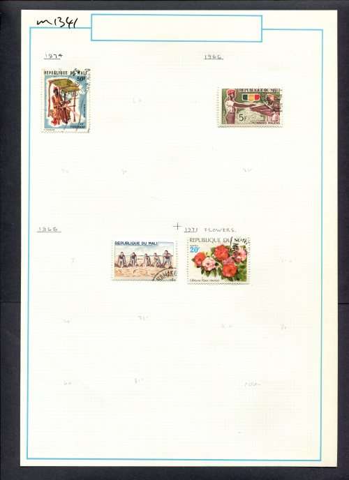 Mali - 4 Stamps Mounted On Old Album Page