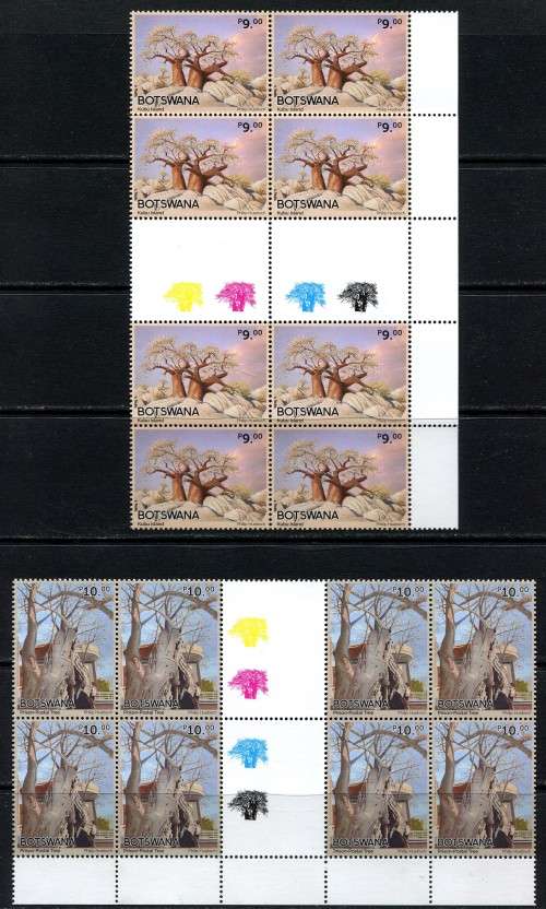 Botswana - Baobabs In Botswana - Set of 4 Gutters/Control Blocks of 8 - 2022 - MNH