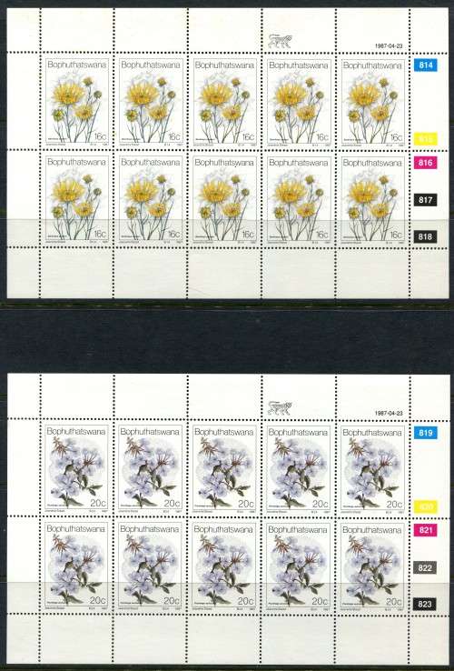 Bophuthatswana - Set of 4 Full Sheets of 10 - 1987 - MNH - Some Very Light Toning