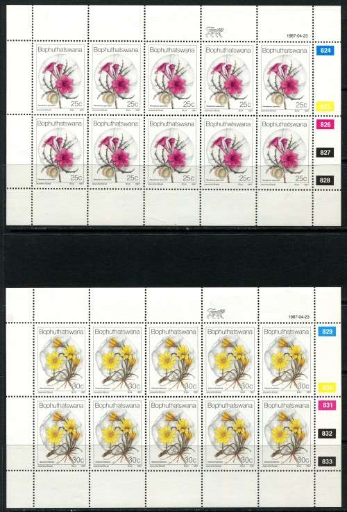 Bophuthatswana - Set of 4 Full Sheets of 10 - 1987 - MNH - Some Very Light Toning