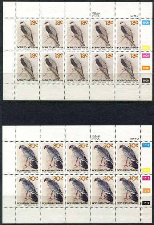 Bophuthatswana - Birds - Set of 4 Full Sheets of 10 - 1989 - MNH