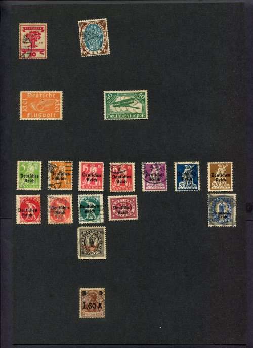 Germany - 18 Stamps Mounted(Hinged) on Old Album Page