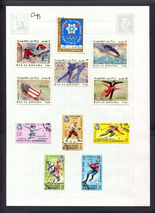 Sport - 11 Stamps Mounted(Hinged) on Album Page